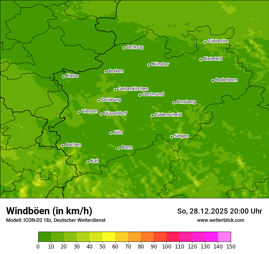 Modellkarten Windgeschwindigkeit