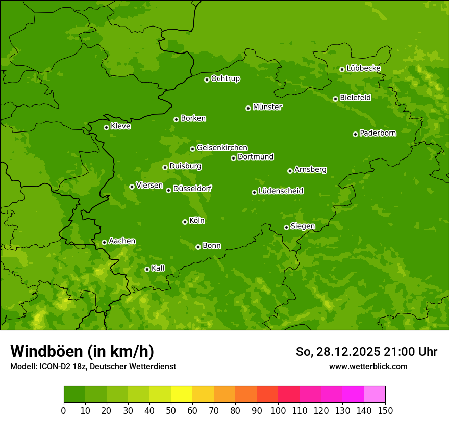 Modellkarten Windgeschwindigkeit