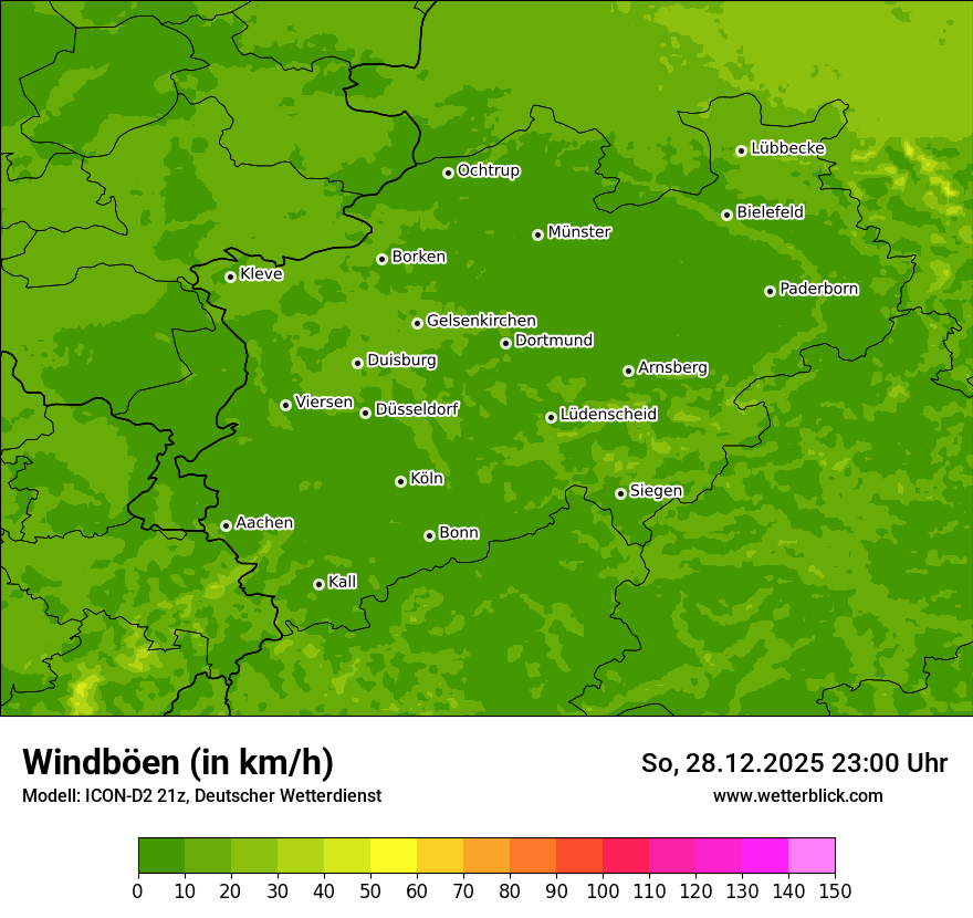 Modellkarten Windgeschwindigkeit
