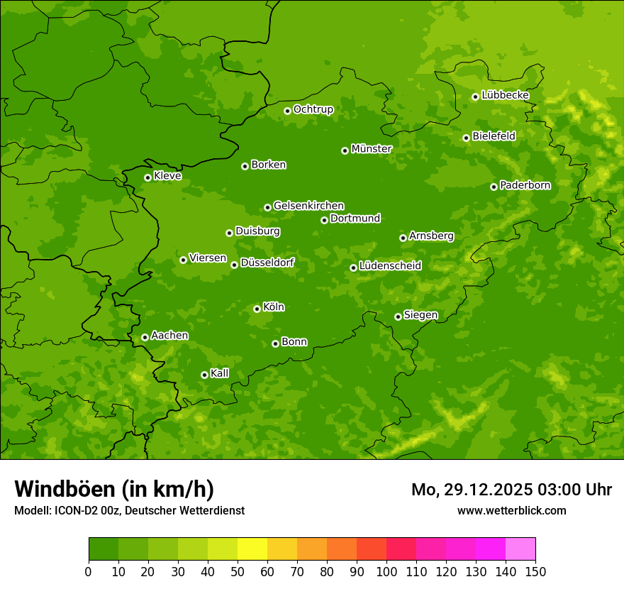 Modellkarten Windgeschwindigkeit