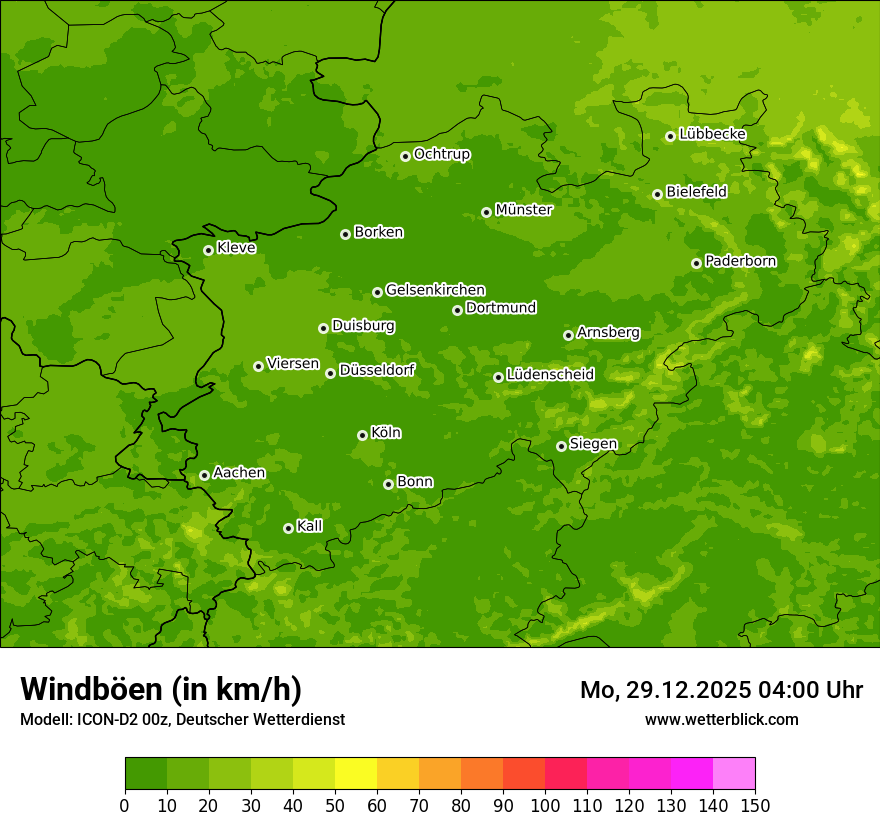 Modellkarten Windgeschwindigkeit