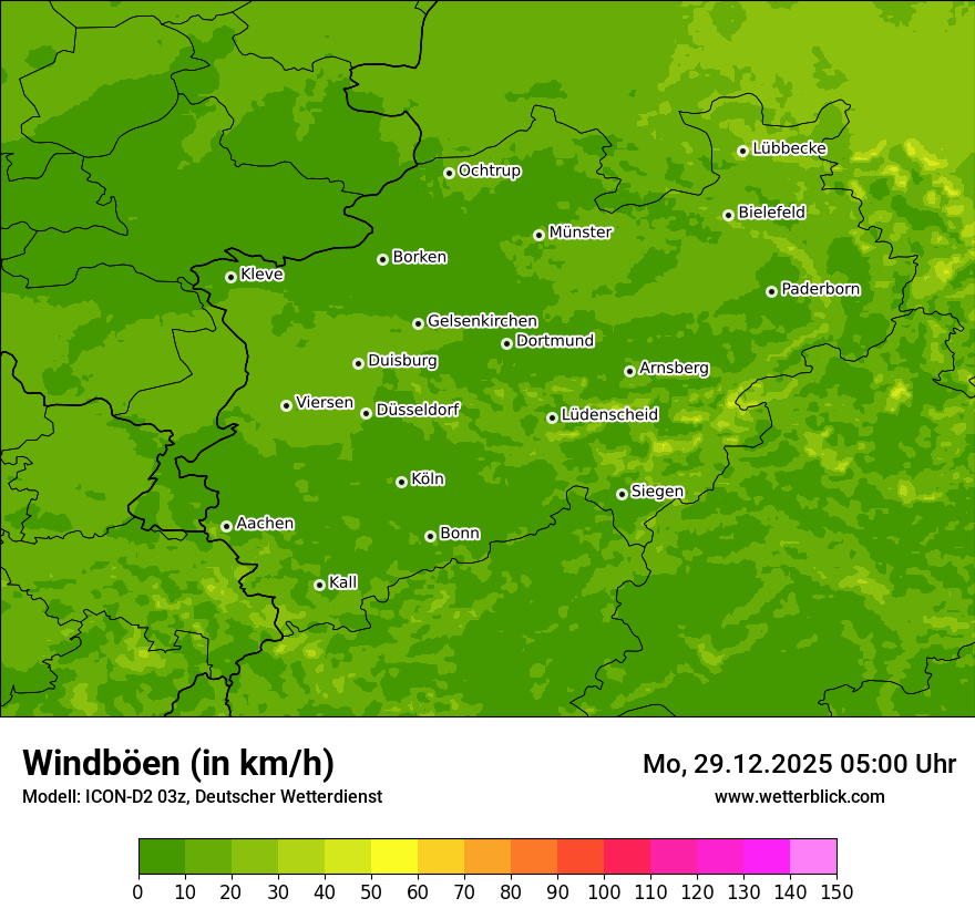 Modellkarten Windgeschwindigkeit