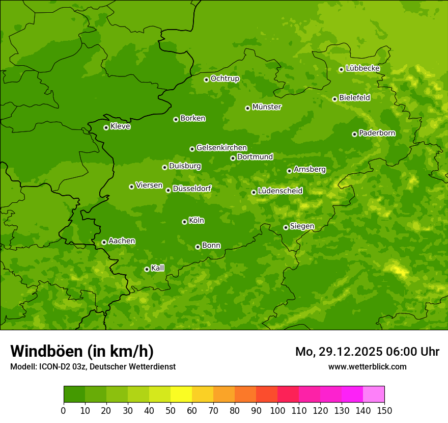 Modellkarten Windgeschwindigkeit