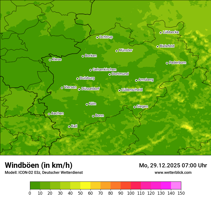 Modellkarten Windgeschwindigkeit