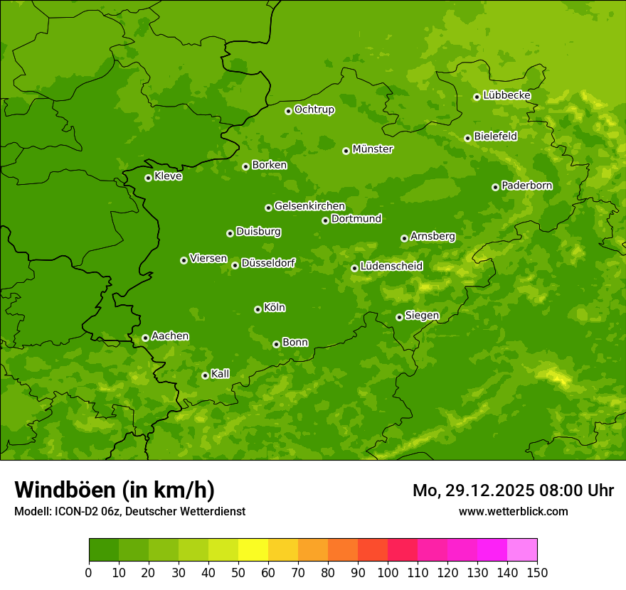 Modellkarten Windgeschwindigkeit