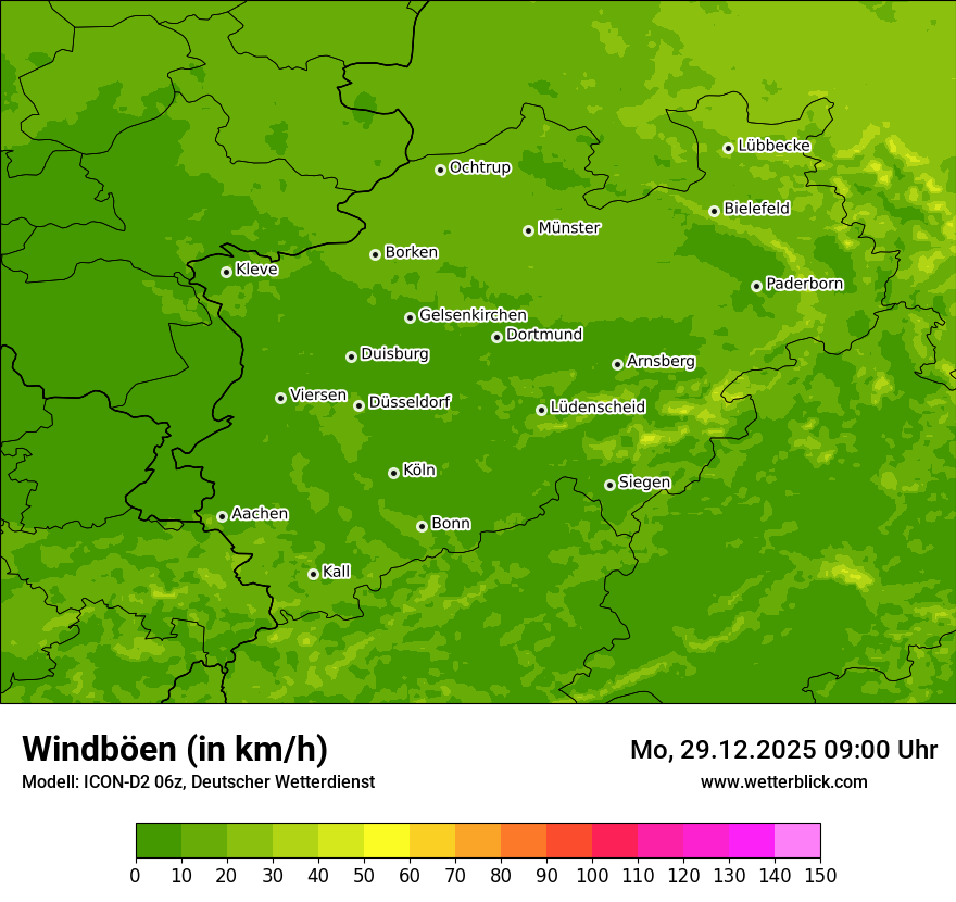 Modellkarten Windgeschwindigkeit