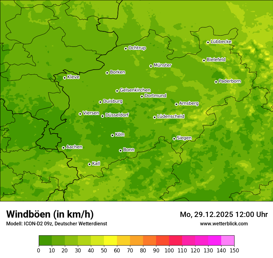 Modellkarten Windgeschwindigkeit