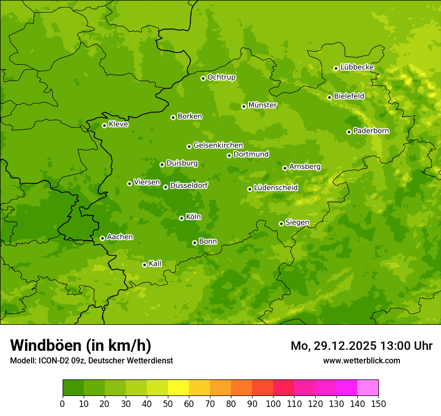 Modellkarten Windgeschwindigkeit