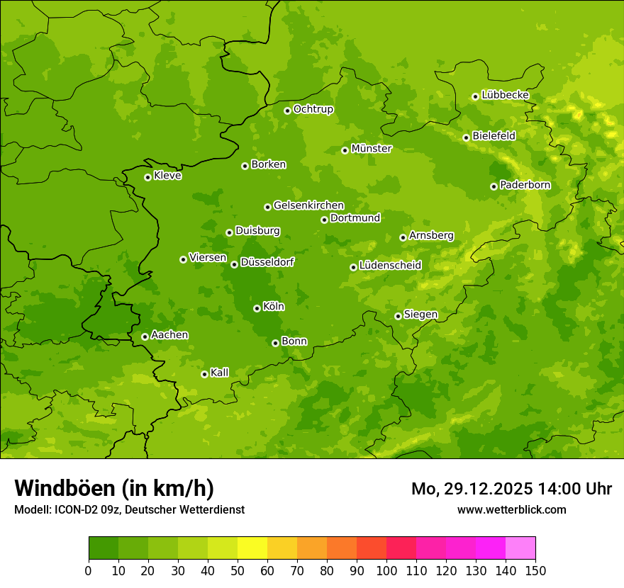 Modellkarten Windgeschwindigkeit