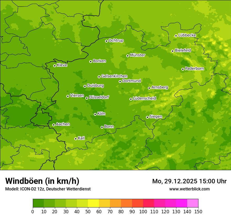Modellkarten Windgeschwindigkeit