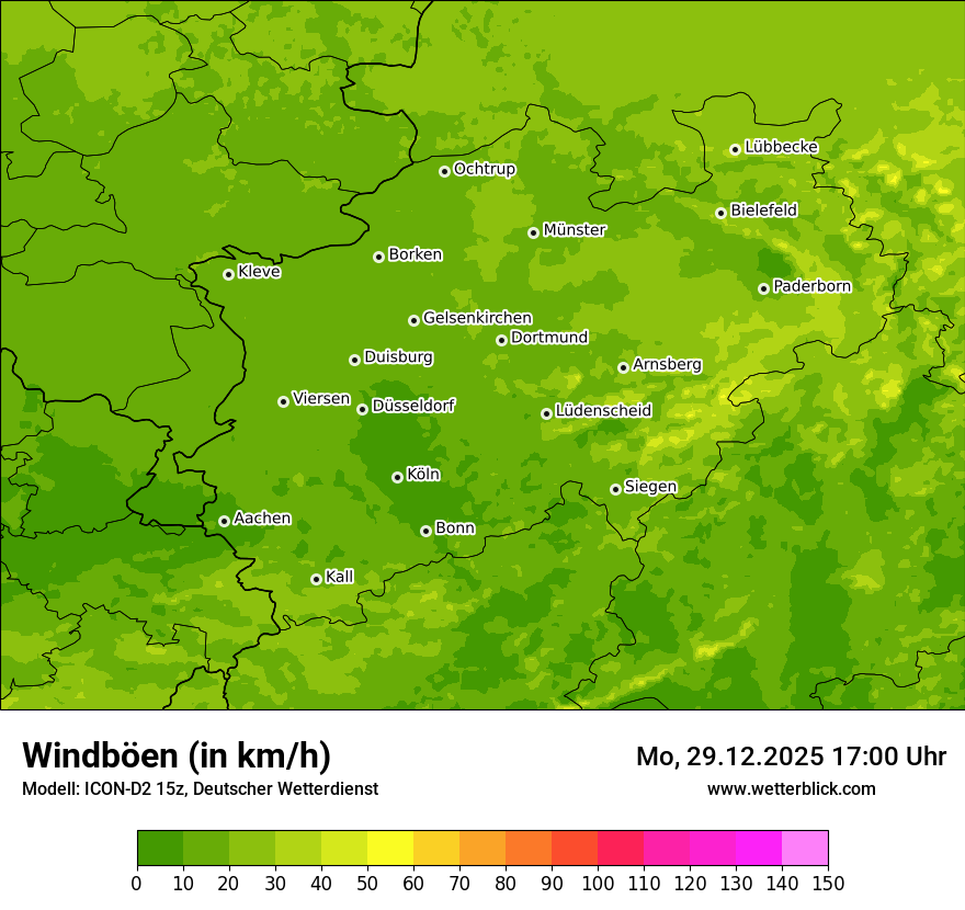 Modellkarten Windgeschwindigkeit