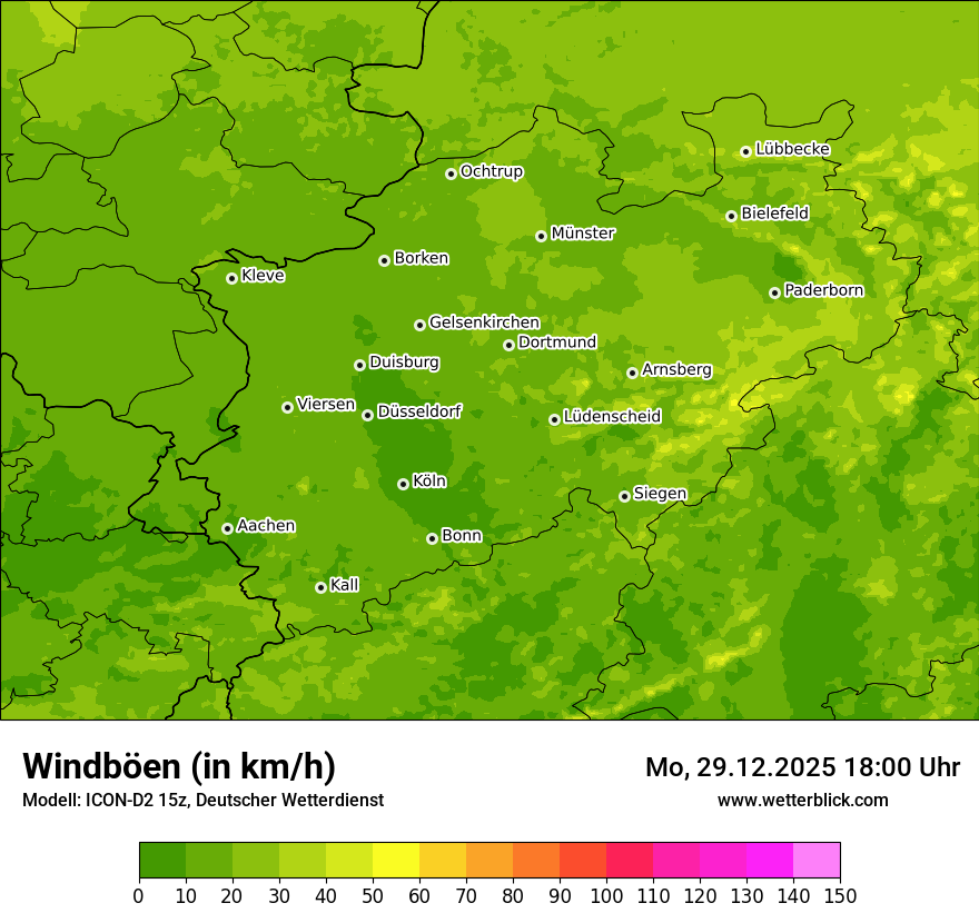 Modellkarten Windgeschwindigkeit