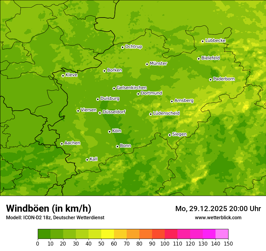 Modellkarten Windgeschwindigkeit