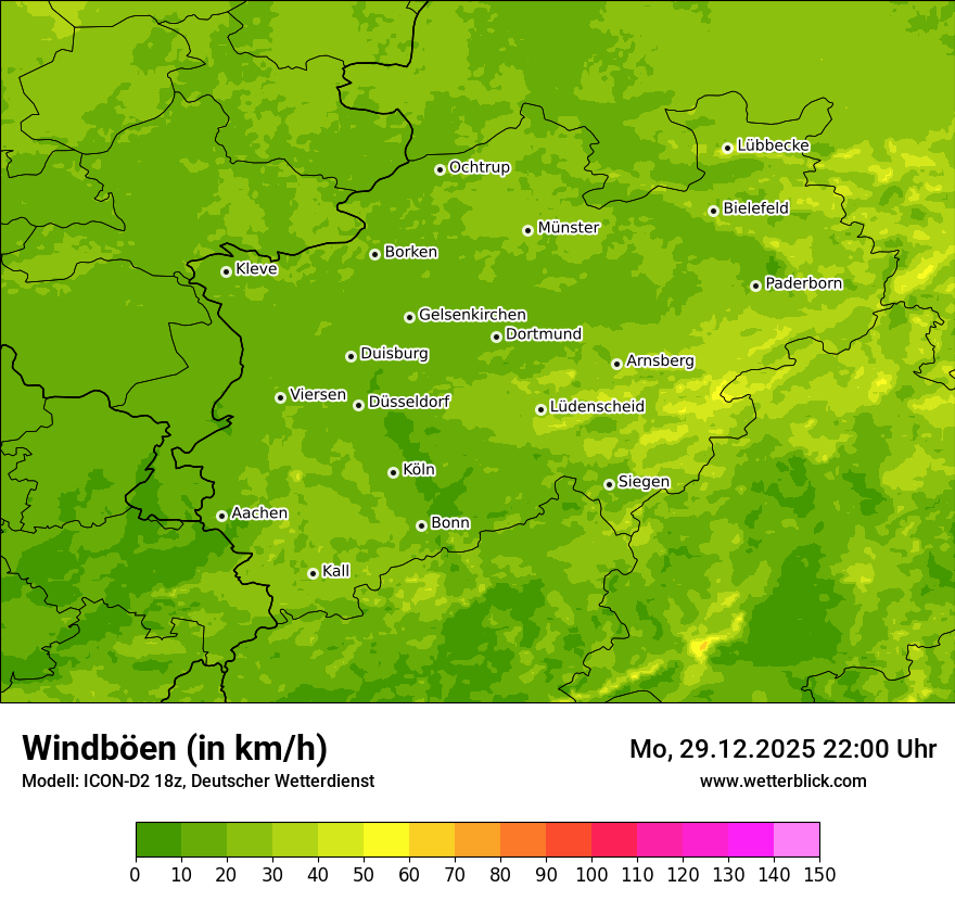 Modellkarten Windgeschwindigkeit