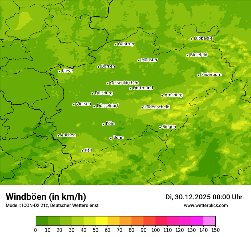 Modellkarten Windgeschwindigkeit