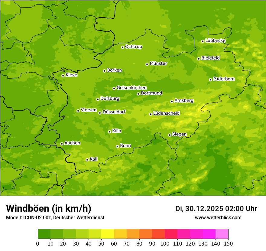 Modellkarten Windgeschwindigkeit