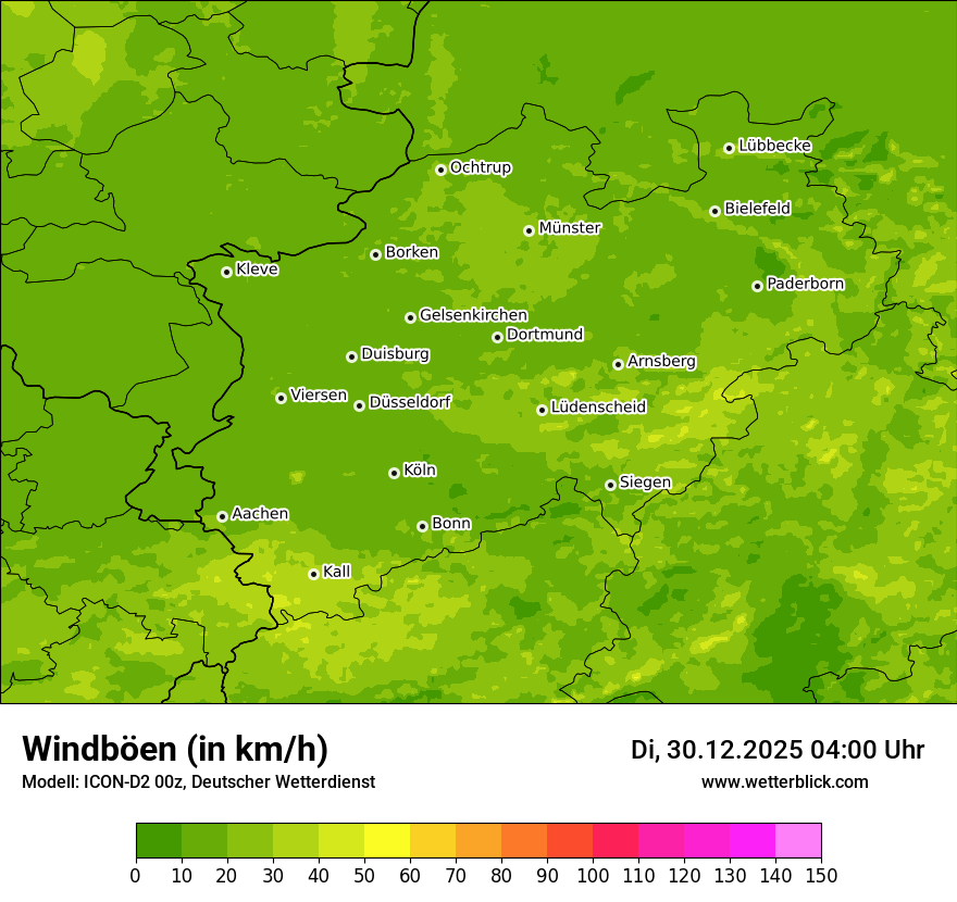 Modellkarten Windgeschwindigkeit