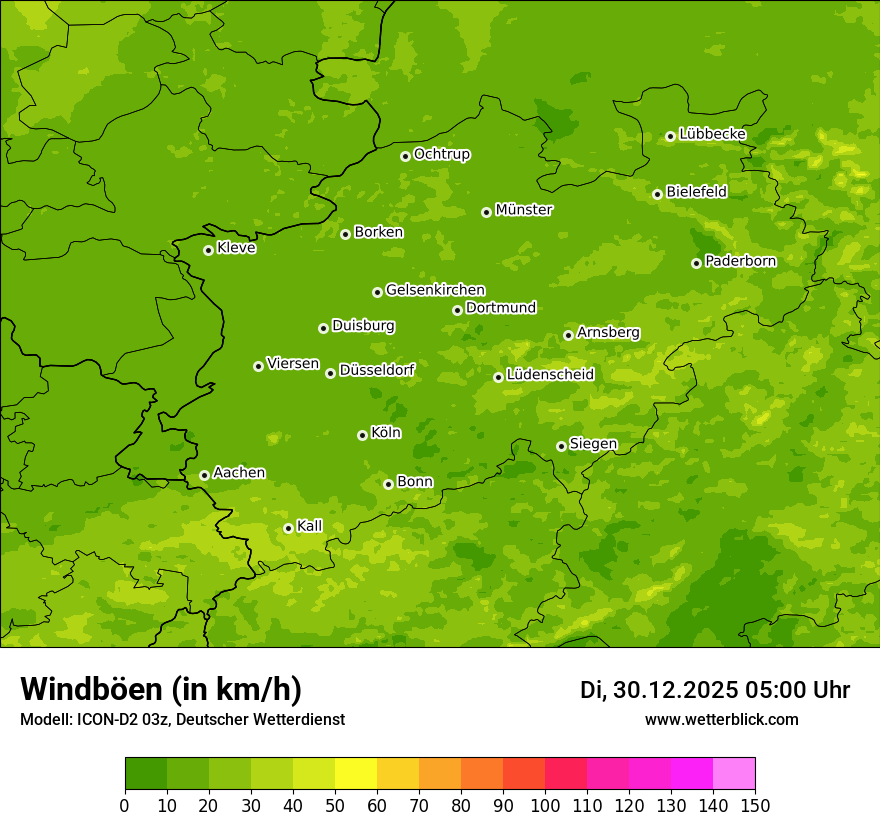 Modellkarten Windgeschwindigkeit