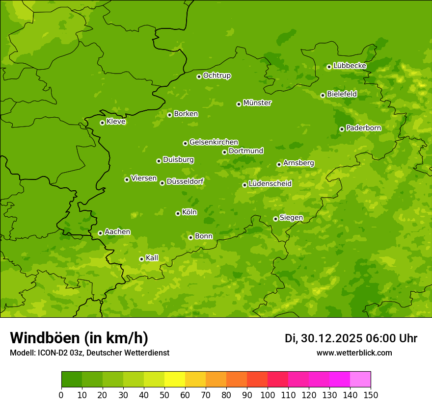 Modellkarten Windgeschwindigkeit