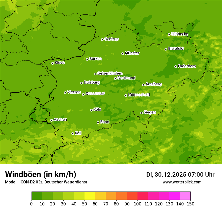 Modellkarten Windgeschwindigkeit