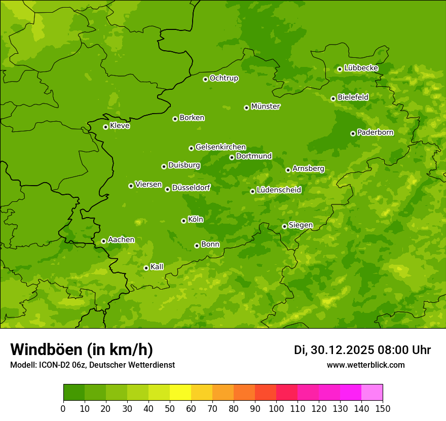 Modellkarten Windgeschwindigkeit