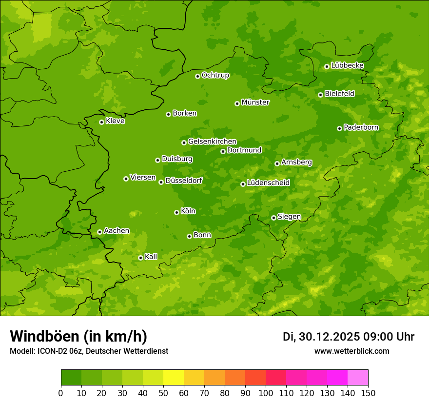 Modellkarten Windgeschwindigkeit