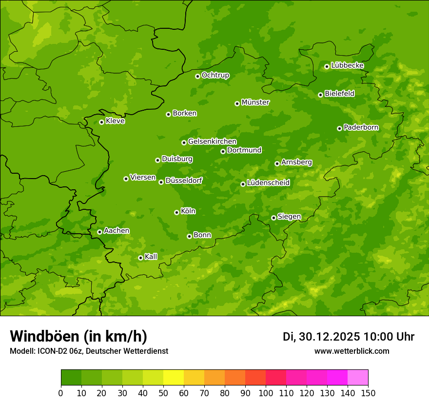 Modellkarten Windgeschwindigkeit