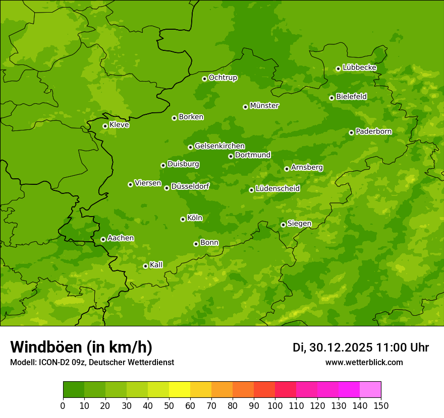 Modellkarten Windgeschwindigkeit
