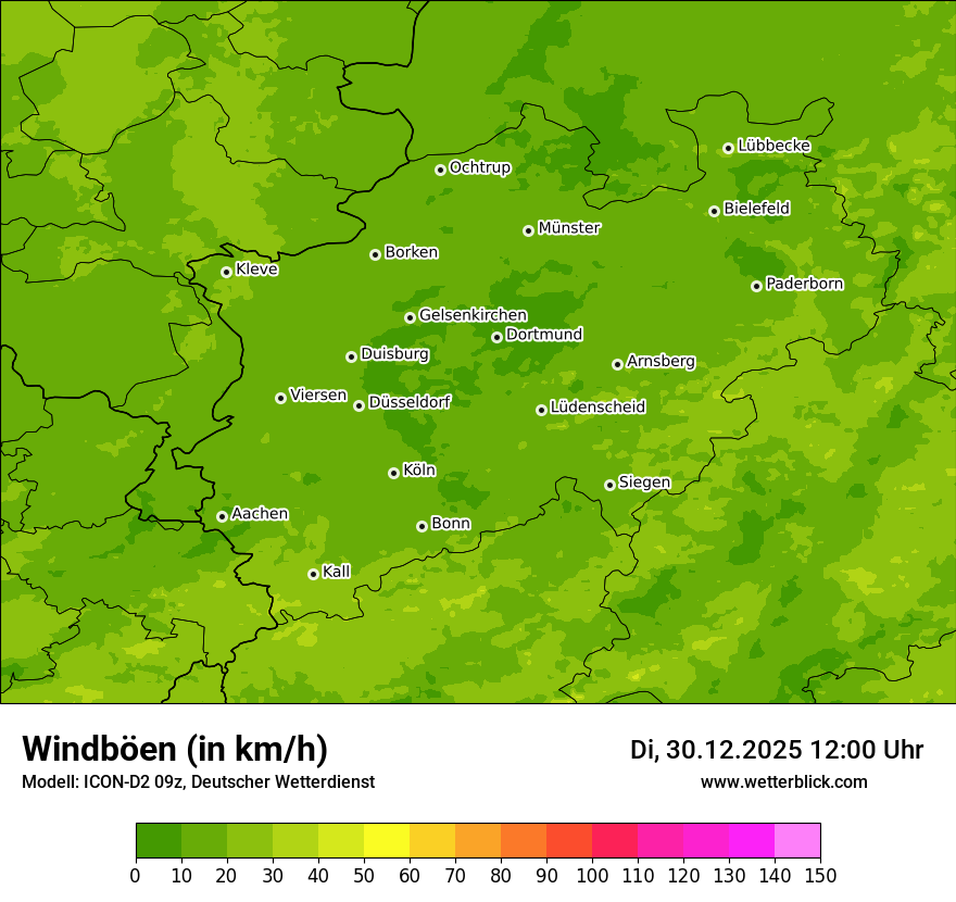 Modellkarten Windgeschwindigkeit