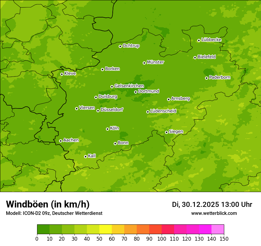 Modellkarten Windgeschwindigkeit