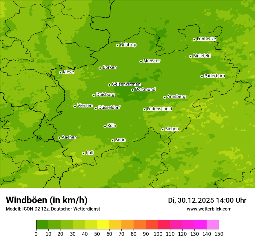 Modellkarten Windgeschwindigkeit