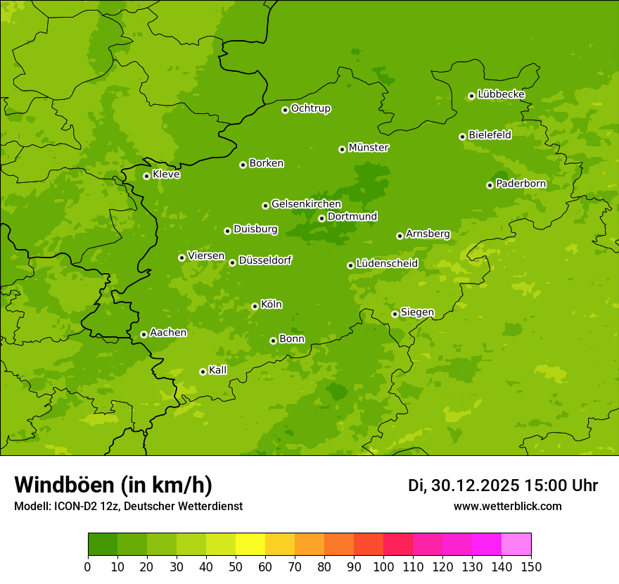 Modellkarten Windgeschwindigkeit