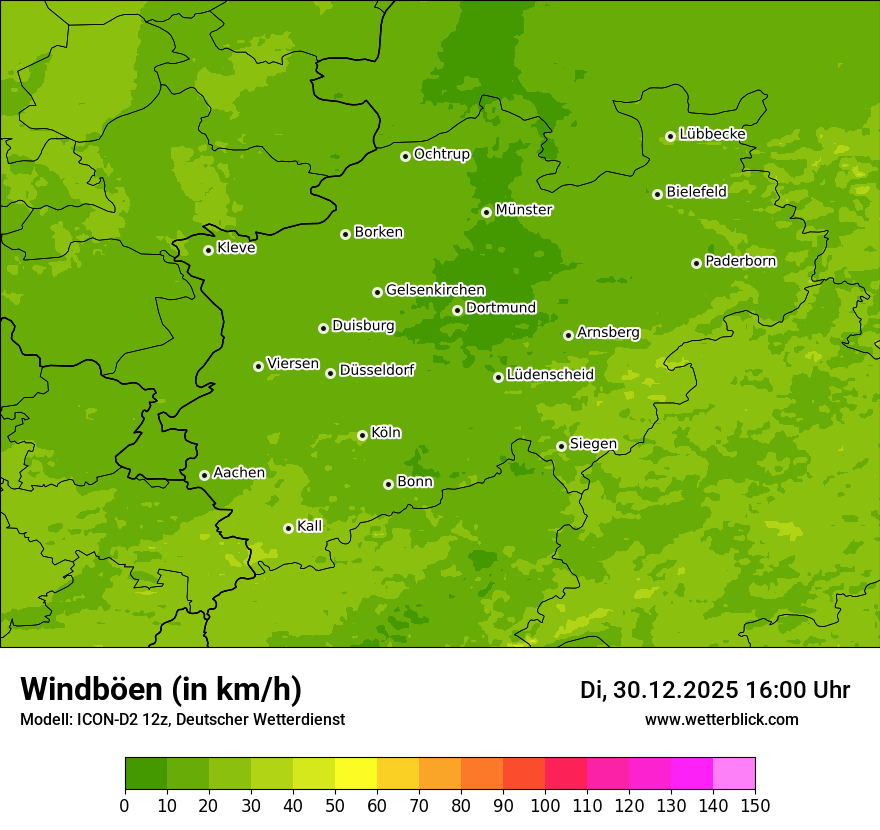 Modellkarten Windgeschwindigkeit