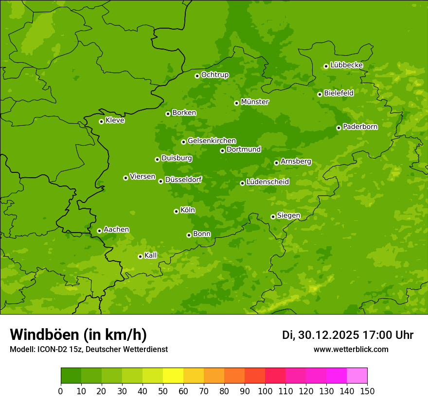 Modellkarten Windgeschwindigkeit
