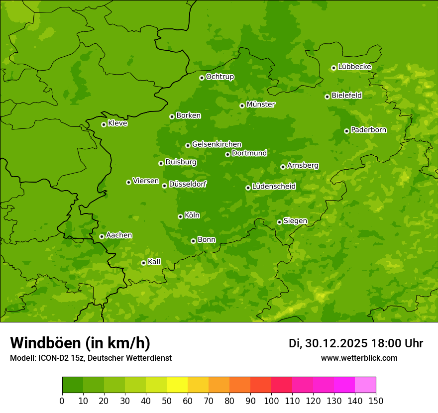 Modellkarten Windgeschwindigkeit