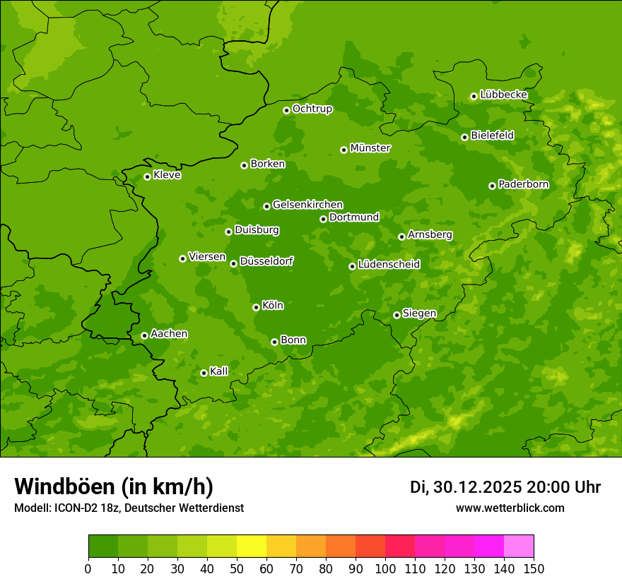 Modellkarten Windgeschwindigkeit