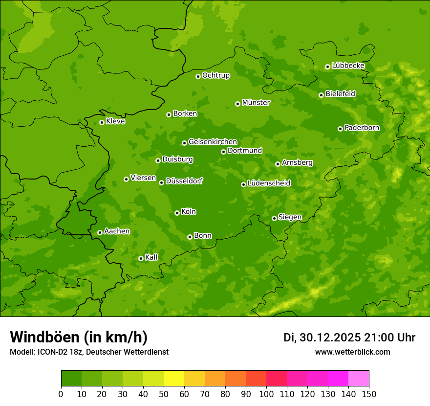 Modellkarten Windgeschwindigkeit