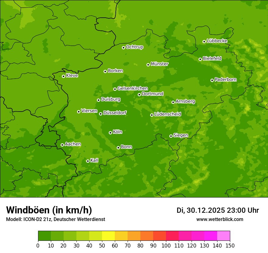 Modellkarten Windgeschwindigkeit