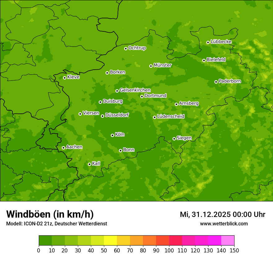 Modellkarten Windgeschwindigkeit
