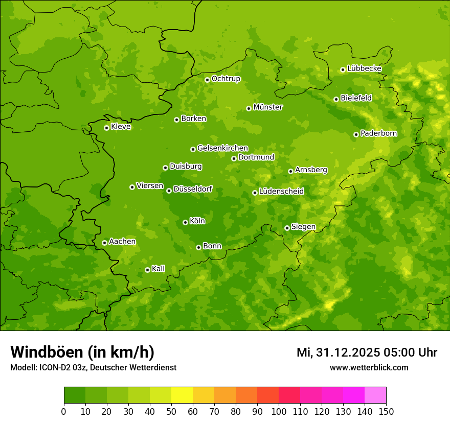 Modellkarten Windgeschwindigkeit