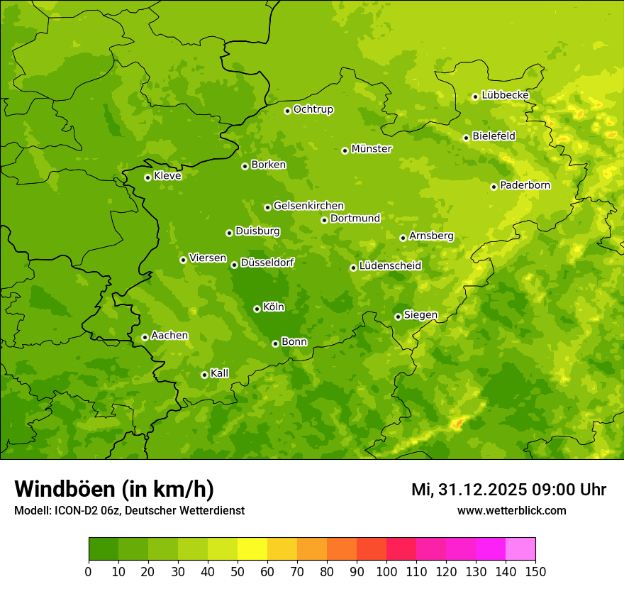 Modellkarten Windgeschwindigkeit