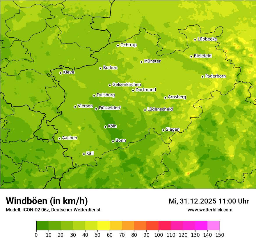 Modellkarten Windgeschwindigkeit