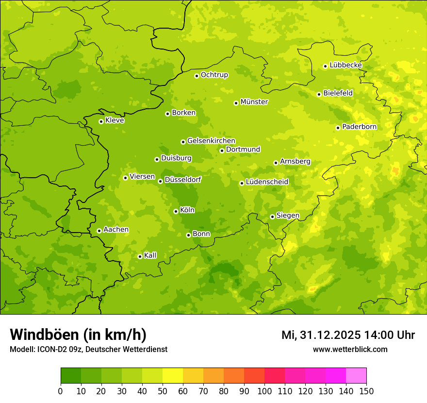 Modellkarten Windgeschwindigkeit