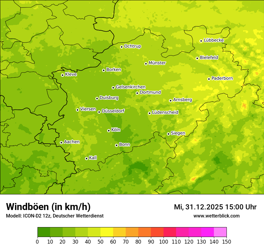 Modellkarten Windgeschwindigkeit