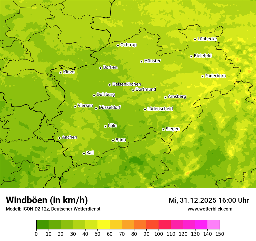 Modellkarten Windgeschwindigkeit