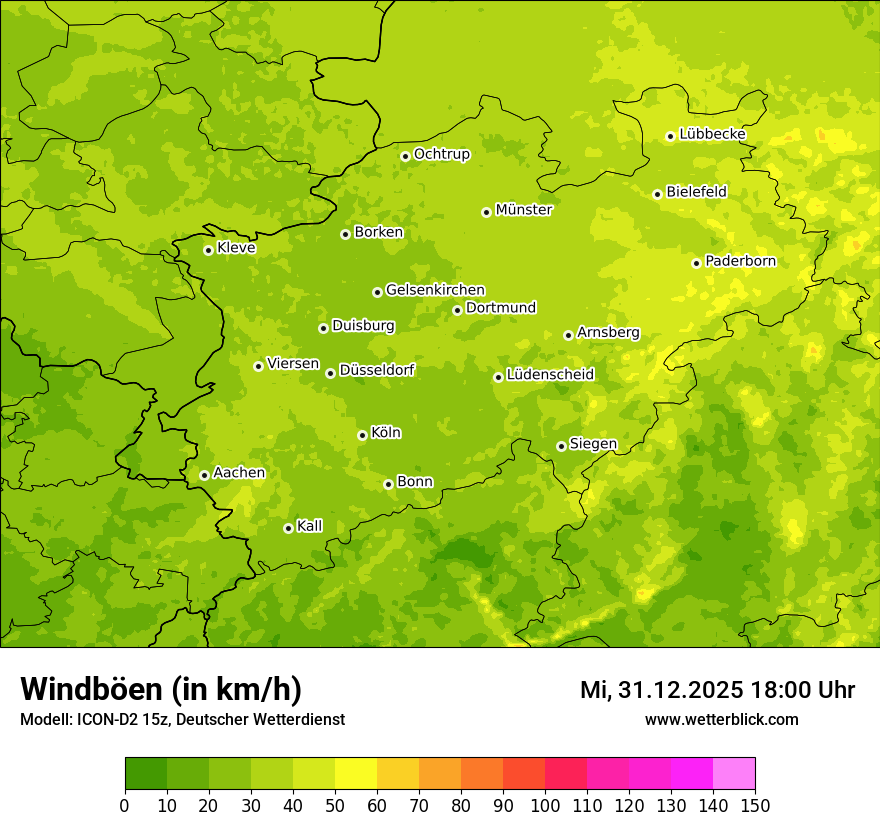 Modellkarten Windgeschwindigkeit