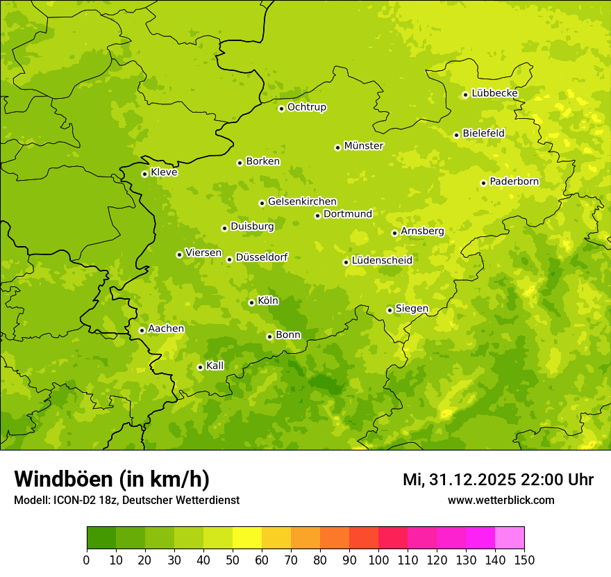 Modellkarten Windgeschwindigkeit