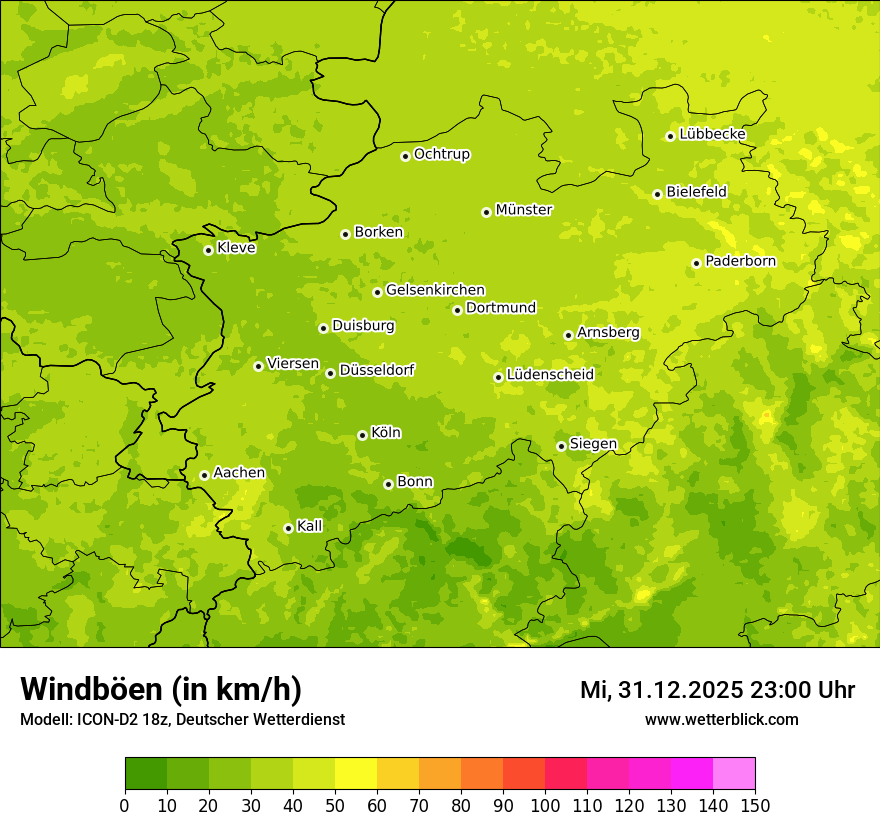 Modellkarten Windgeschwindigkeit