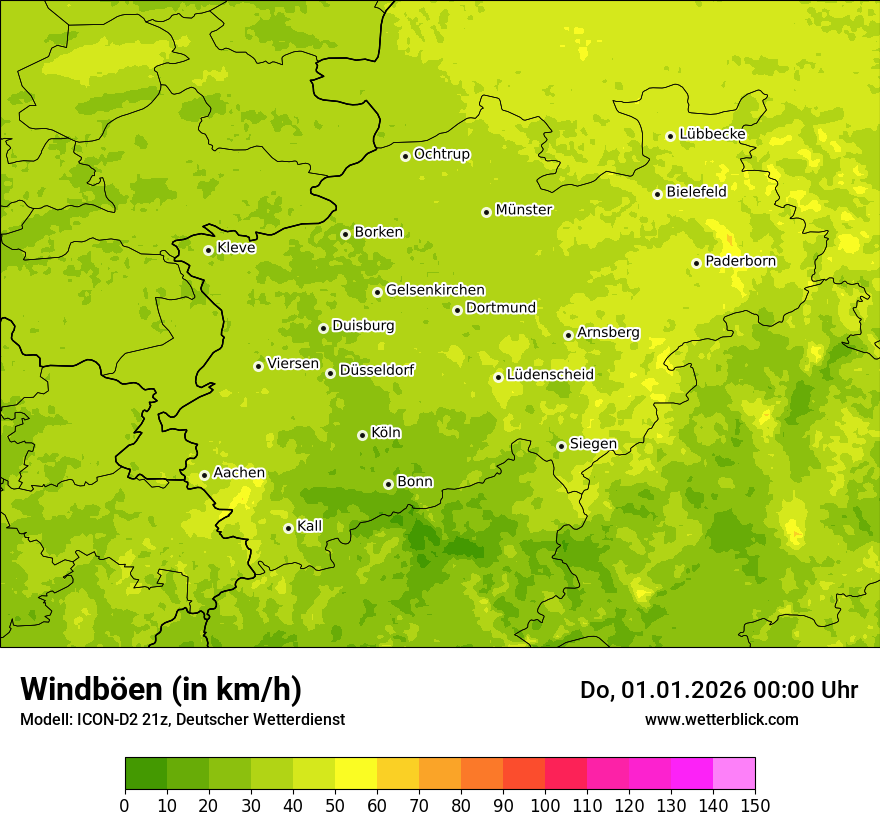 Modellkarten Windgeschwindigkeit