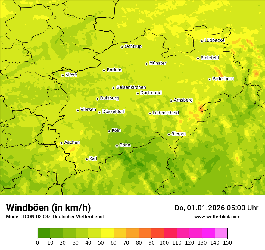 Modellkarten Windgeschwindigkeit